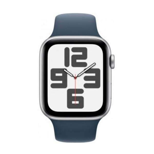 Apple Watch SE 2 GPS 40mm Silver Aluminium Case with Storm Blue Sport Band S/M (MRE13) - зображення 1