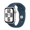 Apple Watch SE 2 GPS 40mm Silver Aluminium Case with Storm Blue Sport Band S/M (MRE13) - зображення 2