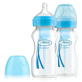 Dr. Brown's Антиколиковая бутылочка Options+, 270 мл, голубой, 2 шт. (WB92602-ESX)