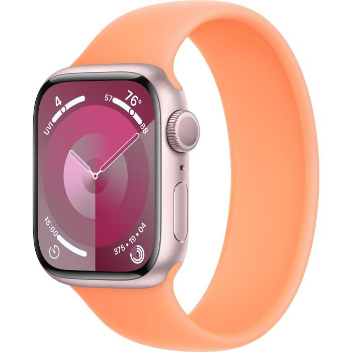 Apple Watch Series 9 GPS 41mm Pink Alu. Case w. Orange Sorbet Solo Loop - Size 3 (MR9N3+MTAX3) - зображення 1