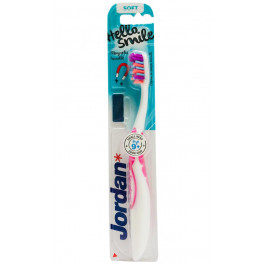 Jordan Dental Зубна щітка  Hello Smile, білий з рожевим