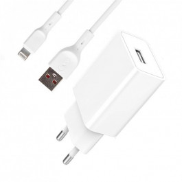 SkyDolphin SC36L 1USB 2.4A White + Lightning cable (MZP-000116)