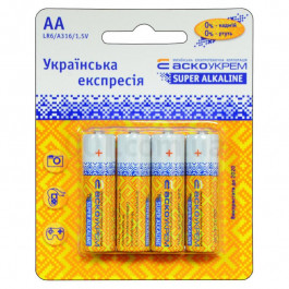 АСКО-УКРЕМ AA bat Alkaline 4шт (Аско.LR6.BL4)