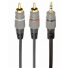 Cablexpert CCA-352-2.5M аудио 3.5мм - 2RCA 2.5м Gray/Black - зображення 1