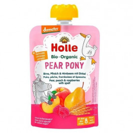 Holle Пюре Pear Pony органическое с грушей, персиком, малиной и спельтой 100 г