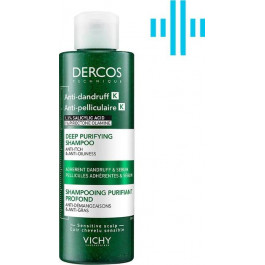 Vichy Шампунь-скраб  Dercos для глубокого очищения кожи головы и волос против устойчивой перхоти и избытка