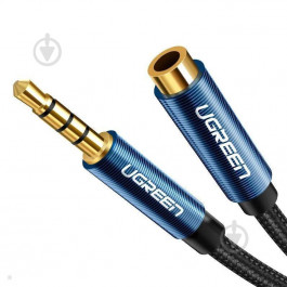 UGREEN AV118 3.5mm Male to 3.5mm Female Extension Cable mini-jack 3.5 мм 1.5м Blue (40674)