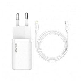 Baseus Super Si Quick Charger White w/Type-C - Lightning Cable (TZCCSUP-B02)