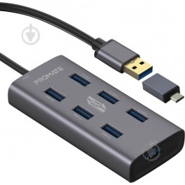 Promate USB hub EZHub-7 grey (ezhub-7.grey)
