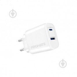 Promate BiPlug-2 17W USB-C+USB-A White (biplug-2.white)