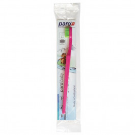 Paro Дитяча зубна щітка  baby brush дуже м&#39;яка в поліетиленовій упаковці Рожева (7.9749/2)
