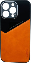 K-and-T Чохол бампер GENEROUS зі скла та штучної шкіри для Apple iPhone 12 Orange