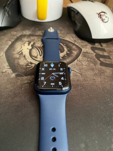Фото Смарт-годинник Apple Watch Series 6 GPS 40mm Blue Aluminum Case w. Deep Navy Sport B. (MG143) від користувача segweev