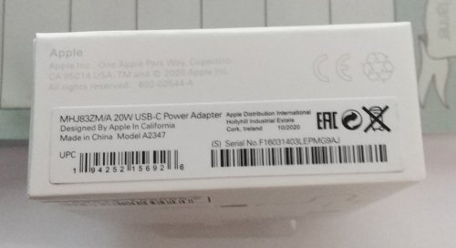 Фото Мережевий зарядний пристрій Apple USB-C Power Adapter 20W (MHJE3) від користувача savaof