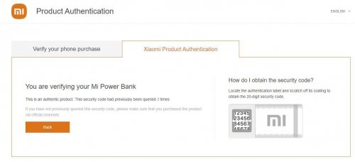 Xiaomi Product Authentication