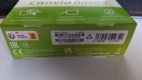 Фото Жорсткий диск Toshiba Canvio Basics 2022 1 TB Black (HDTB510EK3AA) від користувача keglya