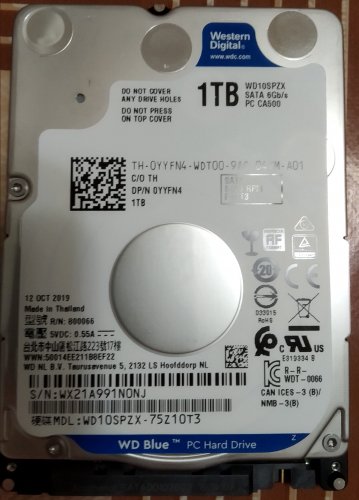 Фото Жорсткий диск WD Blue 2.5" 1 TB (WD10SPZX) від користувача XOI
